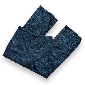 Vintage Zola Black Floral Lace Beaded Dress Pants Size 14 Lined Straight Leg EUC